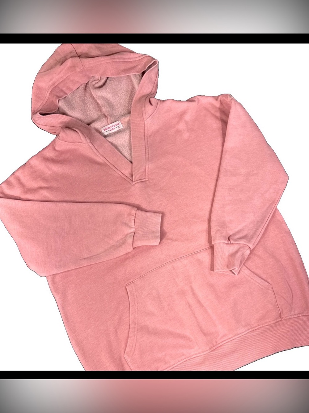 Very soft and comfortable V-neck Hoodie Pink Women’s Small -Super Cozy!